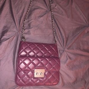 Michael Kors Leather Maroon Satchel